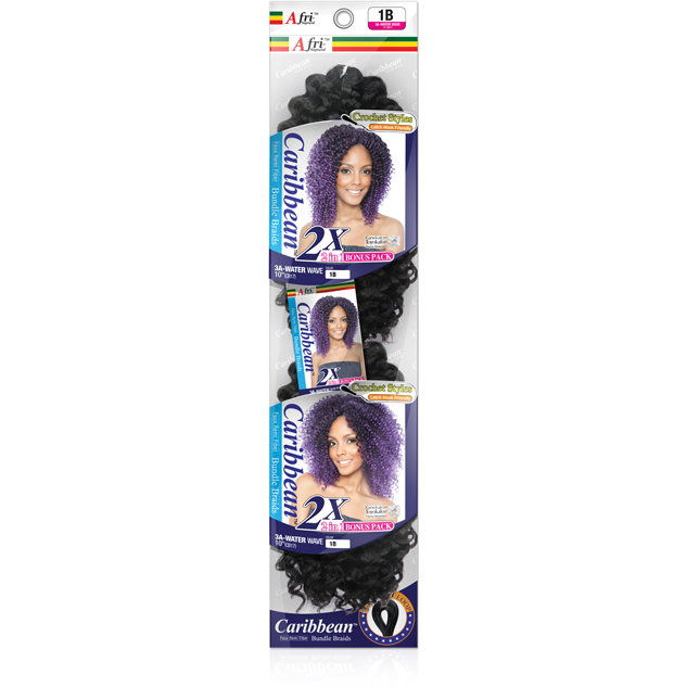 Afri Naptural Caribbean 2X 3A Water wave 10" 2 IN 1 Bonus Pack