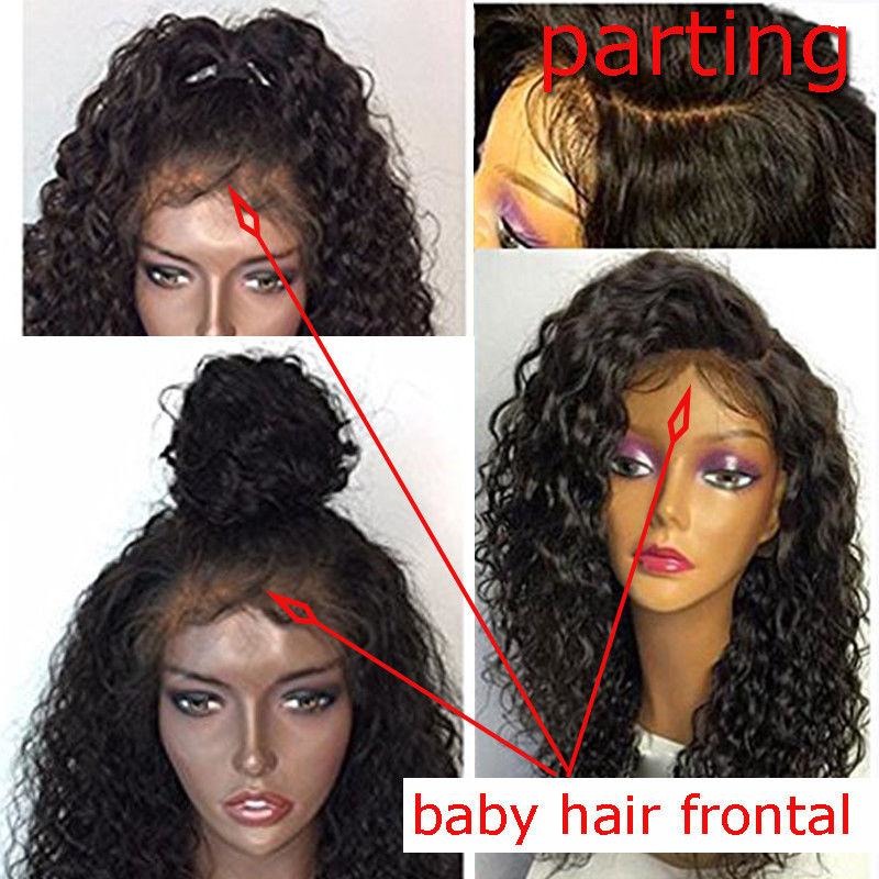 100% Human Hair Lace Front wigs ( Virgin hair ) Curly - 10A Grade