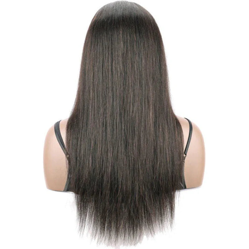 B&B Gold 13x4 100% Brazilian Human Hair Lace Front Wig - Natural black Color