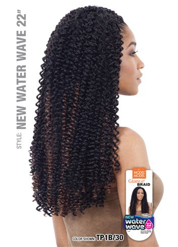MODEL MODEL GLANCE SYNTHETIC HAIR CROCHET BRAIDS WATER WAVE 22"