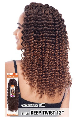 MODEL MODEL GLANCE  SYNTHETIC HAIR CROCHET BRAIDS DEEP TWIST 12"