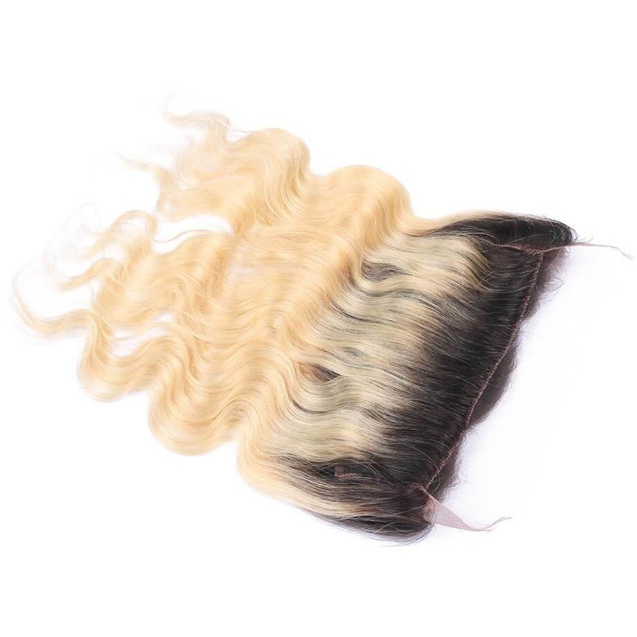 10A Grade Ombre 13*4 Lace Frontal # 1b/613 100% Virgin Hair