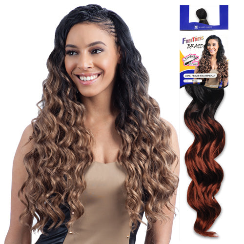 FREETRESS SYNTHETIC HAIR BRAIDS LONG FINGER ROLL BRAID 22"