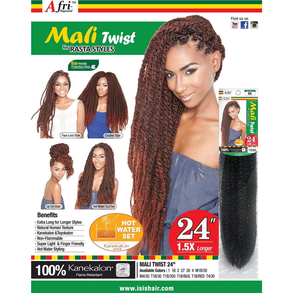 AFRI-NAPTURAL Mali Twist  100% Kanekalon