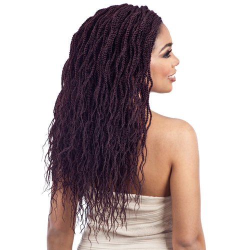 MODEL MODEL SYNTHETIC HAIR CROCHET BRAIDS GLANCE 3X WAVY FEATHERED TWIST 16"